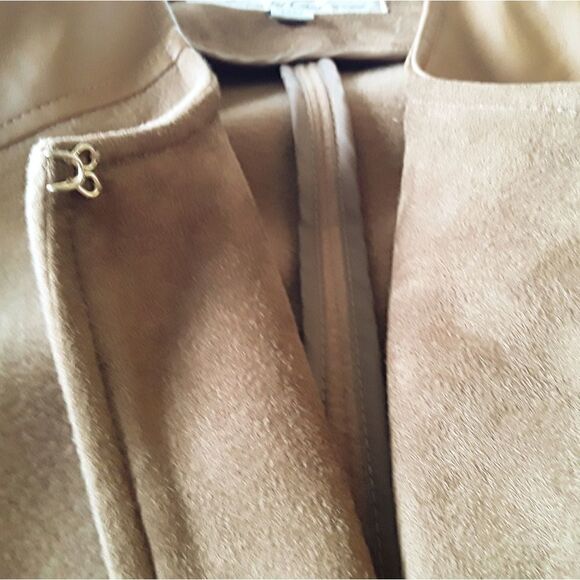 Kenneth Cole New-York Tan Block Open COAT Caramel Women Size XL - Picture 8 of 9